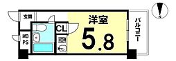 朝日プラザ鴨川2 ワンルームの間取図画像