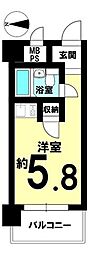 朝日プラザ鴨川2 ワンルームの間取図画像