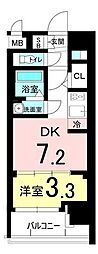 プレサンスTHEKYOTO東福寺WEST 1DKの間取図画像