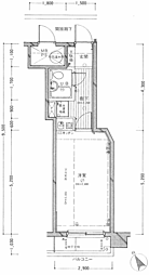ダイアパレス六日町 ワンルームの間取図画像