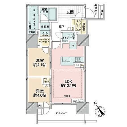 2LDK 間取り