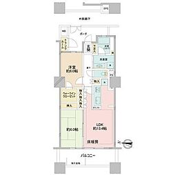 レジデンス・ザ・武蔵小杉 2LDKの間取図画像