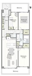 イトーピア百合ヶ丘ガーデンハイツD棟 3LDKの間取図画像