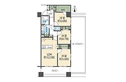 ライオンズステーションプラザ草加 3LDKの間取図画像