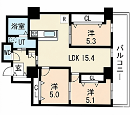 シティコート目黒4号棟 3LDKの間取図画像