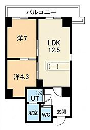 シティコート目黒4号棟 2LDKの間取図画像