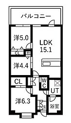 シティコート目黒1号棟 3LDKの間取図画像