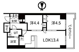 シティコート目黒2号棟 2LDKの間取図画像