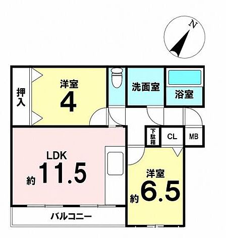 2LDK 間取り