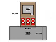 【配置図】普通車3台駐車可能です。