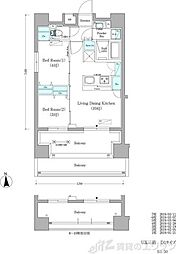 Urbanex蔵前 2LDKの間取図画像