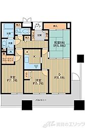 リバーサイド隅田セントラルタワー 3DKの間取図画像