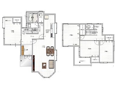 間取り:【リフォーム済】4LDKの2階建て住宅です。 間取り:【リフォーム済】4LDKの2階建て住宅です。