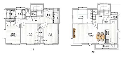 間取り:2階にリビングのある4LDKです トイレが2カ所ありますので込み合う時間も安心♪ 間取り:2階にリビングのある4LDKです トイレが2カ所ありますので込み合う時間も安心♪