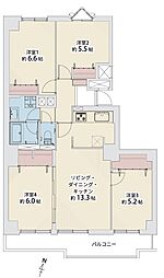 グリーンコーポ大谷地 4LDKの間取図画像