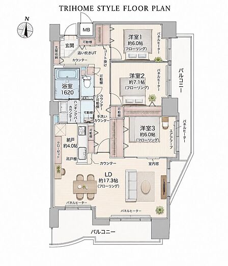 3LDK 間取り