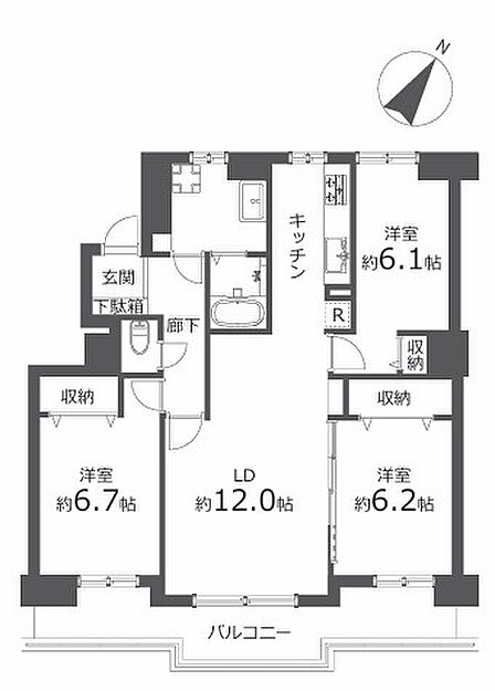 3LDK 間取り