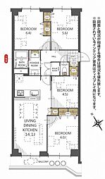 ファインライフ北郷 4SLDKの間取図画像