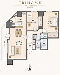 パーソナルハイツ北大前 2LDKの間取図画像