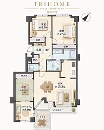 新さっぽろシティハウス 3LDKの間取図画像