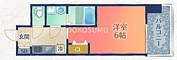エスリードレジデンスグラン大阪福島ノース 1Kの間取図画像