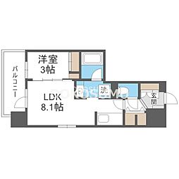 ジオエント福島野田レジデンス 1LDKの間取図画像