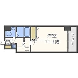 エスリード福島リバーフロント 1Kの間取図画像