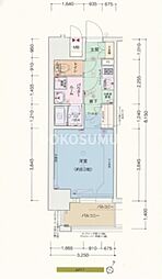 プレサンス大阪福島シエル 1Kの間取図画像