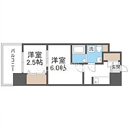 セレニテ福島シェルト 2Kの間取図画像