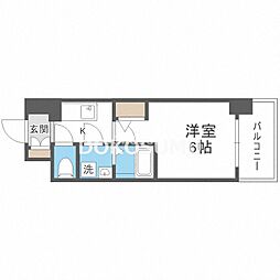 エスリード大阪フェリス 1Kの間取図画像