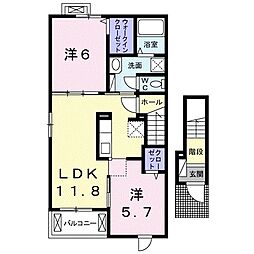セレーノ 2LDKの間取図画像