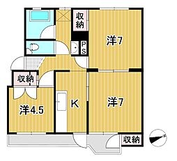 トビタハイツ 3Kの間取図画像