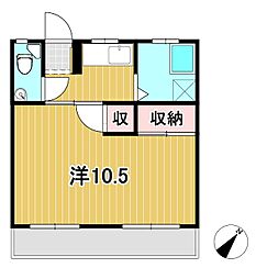 横山アパート 1Kの間取図画像