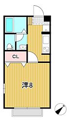 クレストライブ 1Kの間取図画像