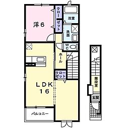 メリディオ1037B 1LDKの間取図画像