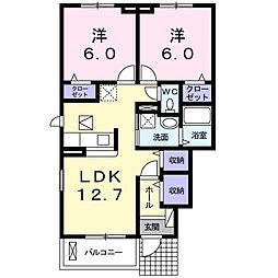 ルガートM 2LDKの間取図画像