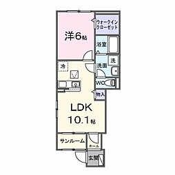 サン・ルシェッロI 1LDKの間取図画像