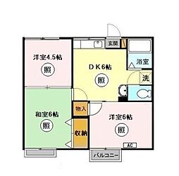 第2十王堂ハイツ 3DKの間取図画像