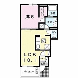 ルミエールK 1LDKの間取図画像