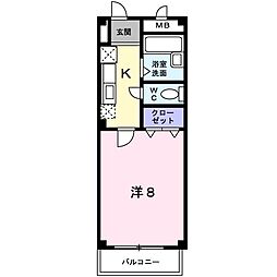 コルテ・ノヴァ 1Kの間取図画像
