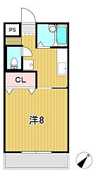 キャロットハウス 1Kの間取図画像
