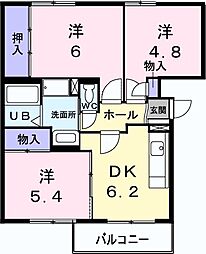 グレースフル 3DKの間取図画像