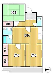 ヒルトップ 3DKの間取図画像