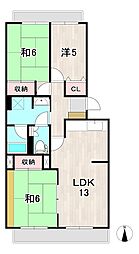 ベレガンス日立 3LDKの間取図画像
