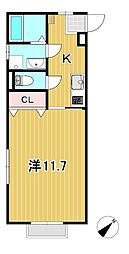 ムーンライズハイツ 1Kの間取図画像