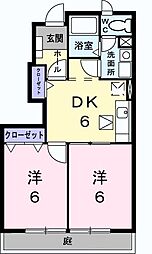 K-13・B 2DKの間取図画像