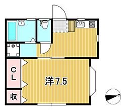 メゾンフローラ 1Kの間取図画像