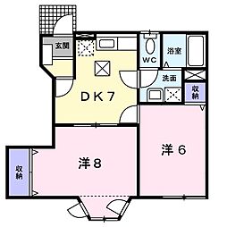 ラッフィナート 2DKの間取図画像