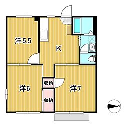 コーラルハウス 3DKの間取図画像