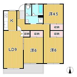 Jコーポ 3LDKの間取図画像